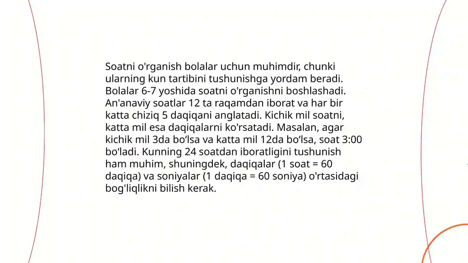 Bolalarni vaqtni chamalashga o'rgatish vazifalari 4