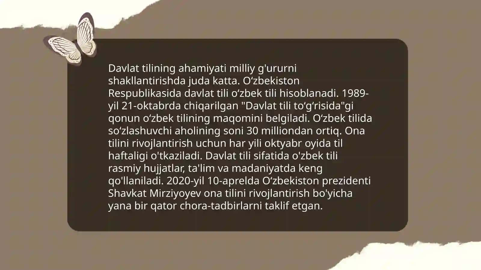Davlat Tili va Milliy O'zlik 4