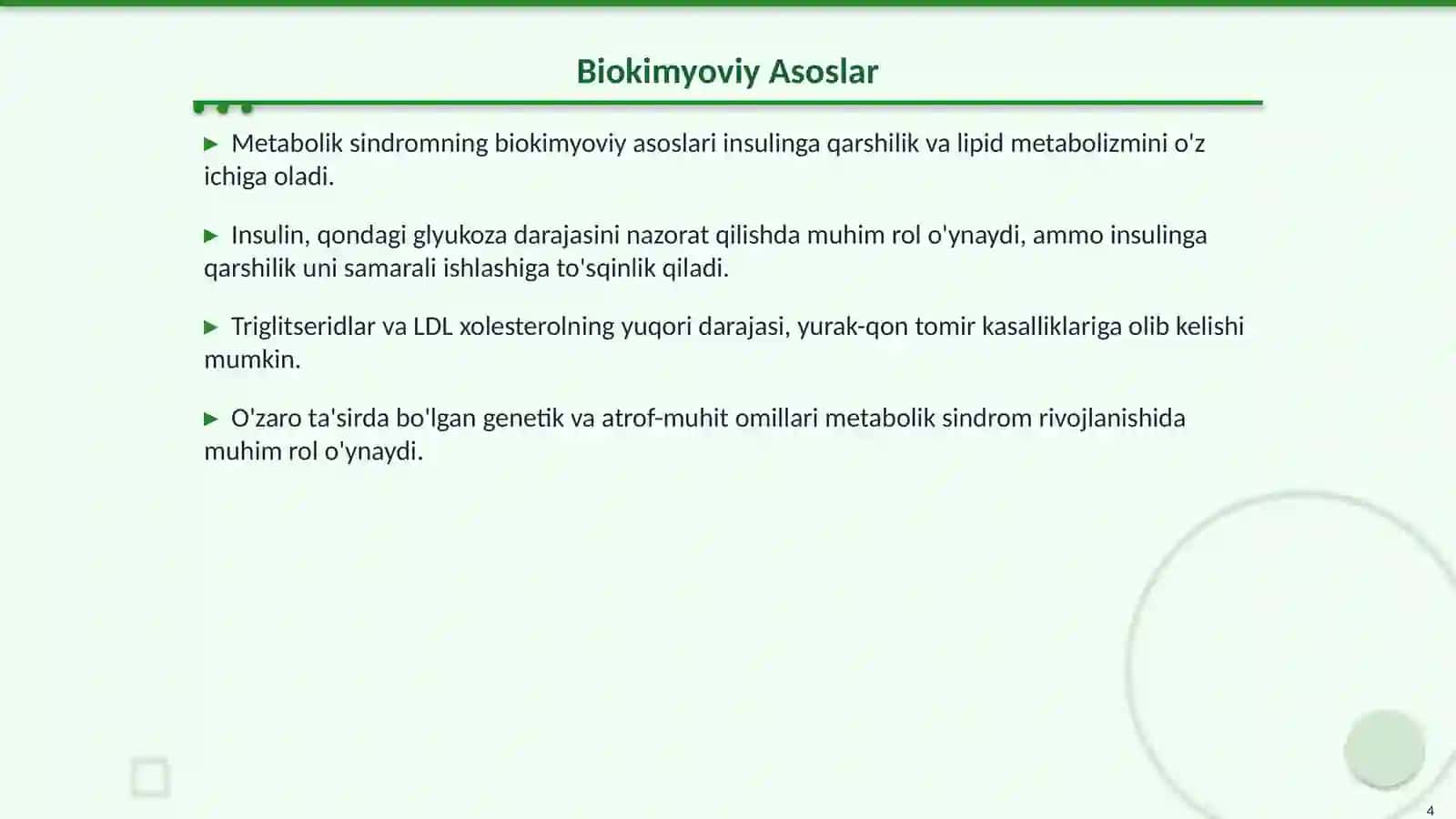 Metabolik Sindrom: Biokimyoviy Asoslar va Asoratlar 4