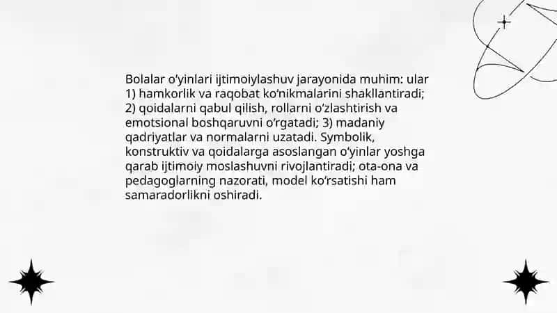 O‘yinlar – ijtimoiy faoliyat sifatida. 4