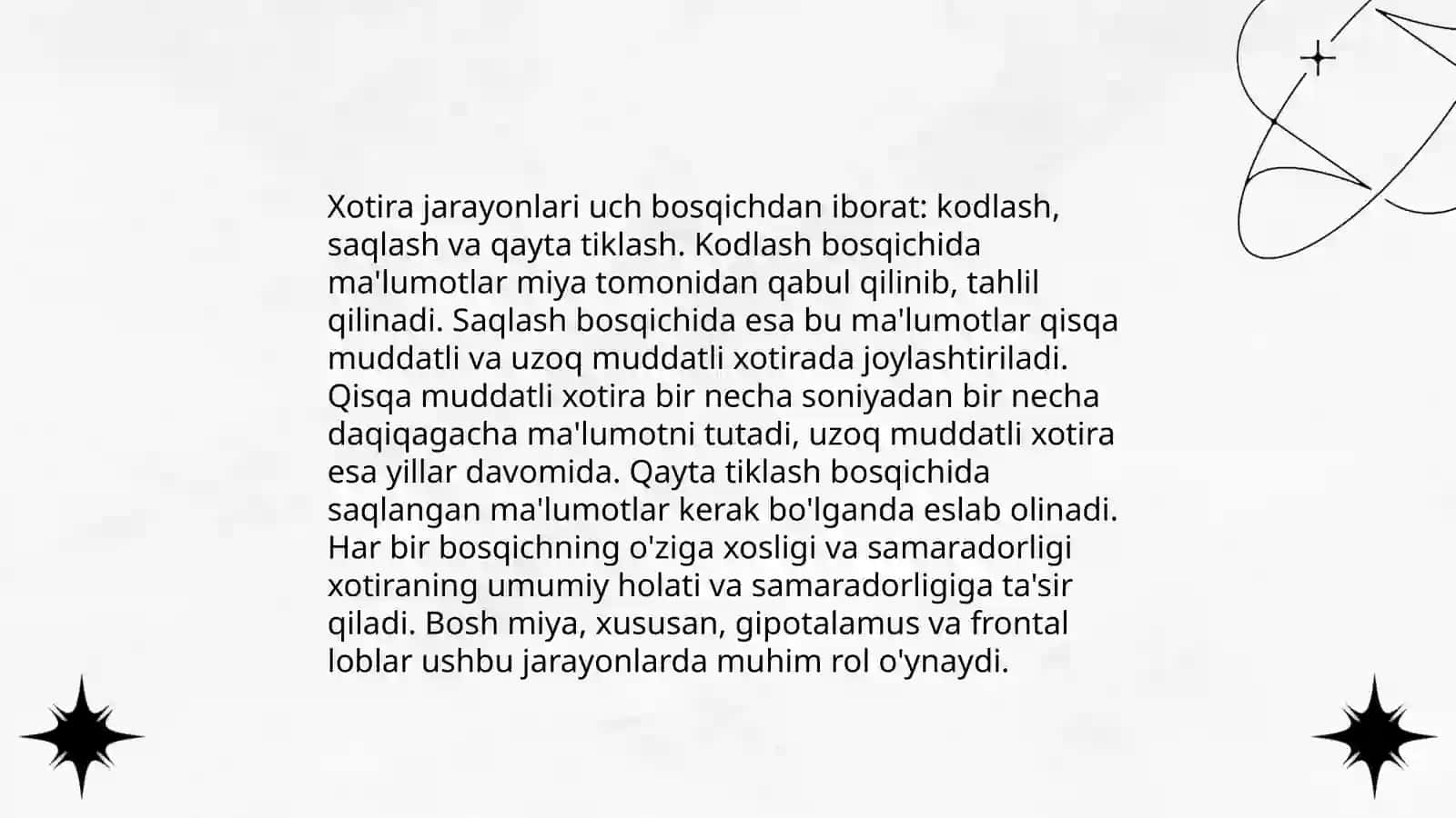 Psixologiyadan xotira tushunchasi 4