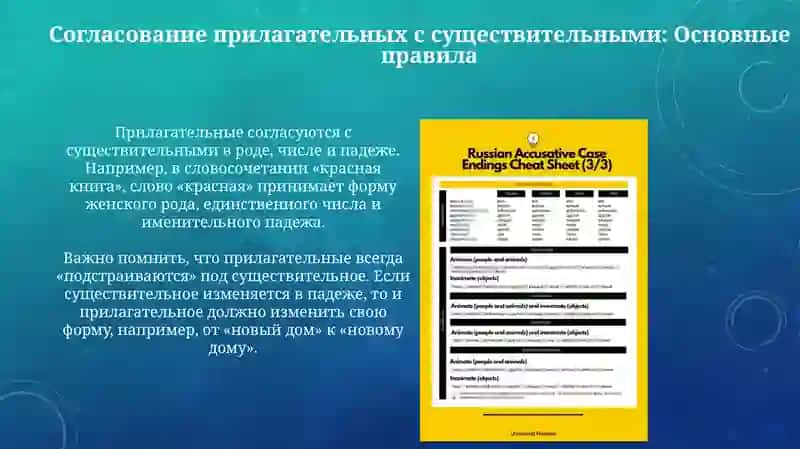 Падежная форма имени прилагательных 4