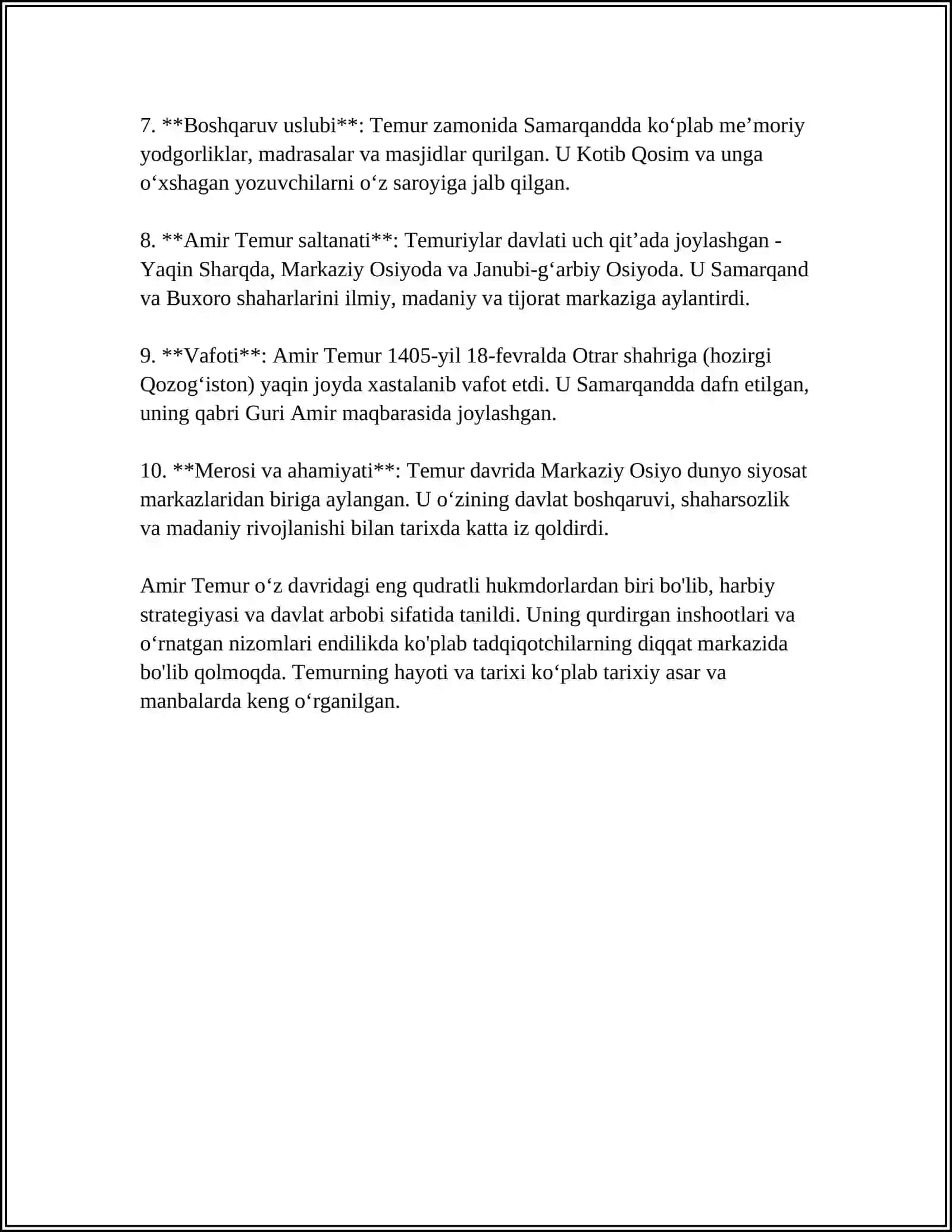 AMIR TEMUR BUYUK DAVLAT ARBOBI 4