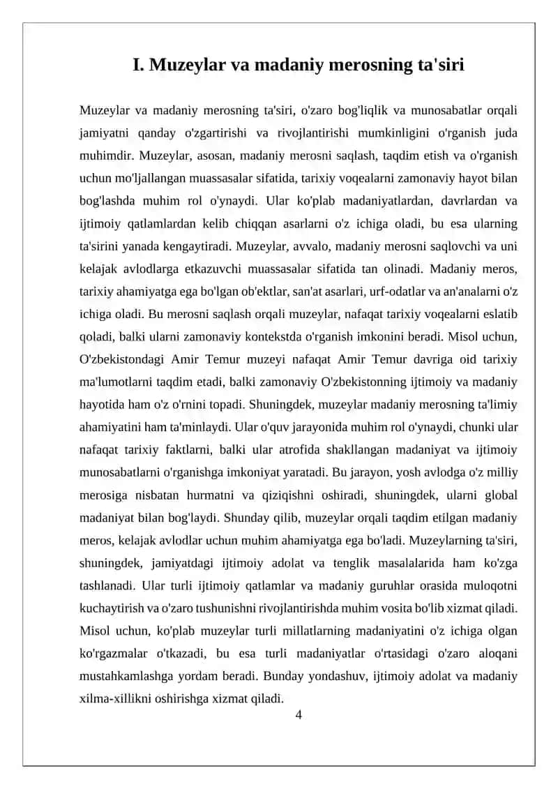 Muzeylar Oʻtmish va Kelajak Orasidagi Koprik 4