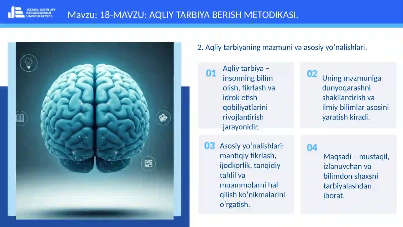 FAN: TARBIYAVIY ISHLAR MAXSUS METODIKASI 4