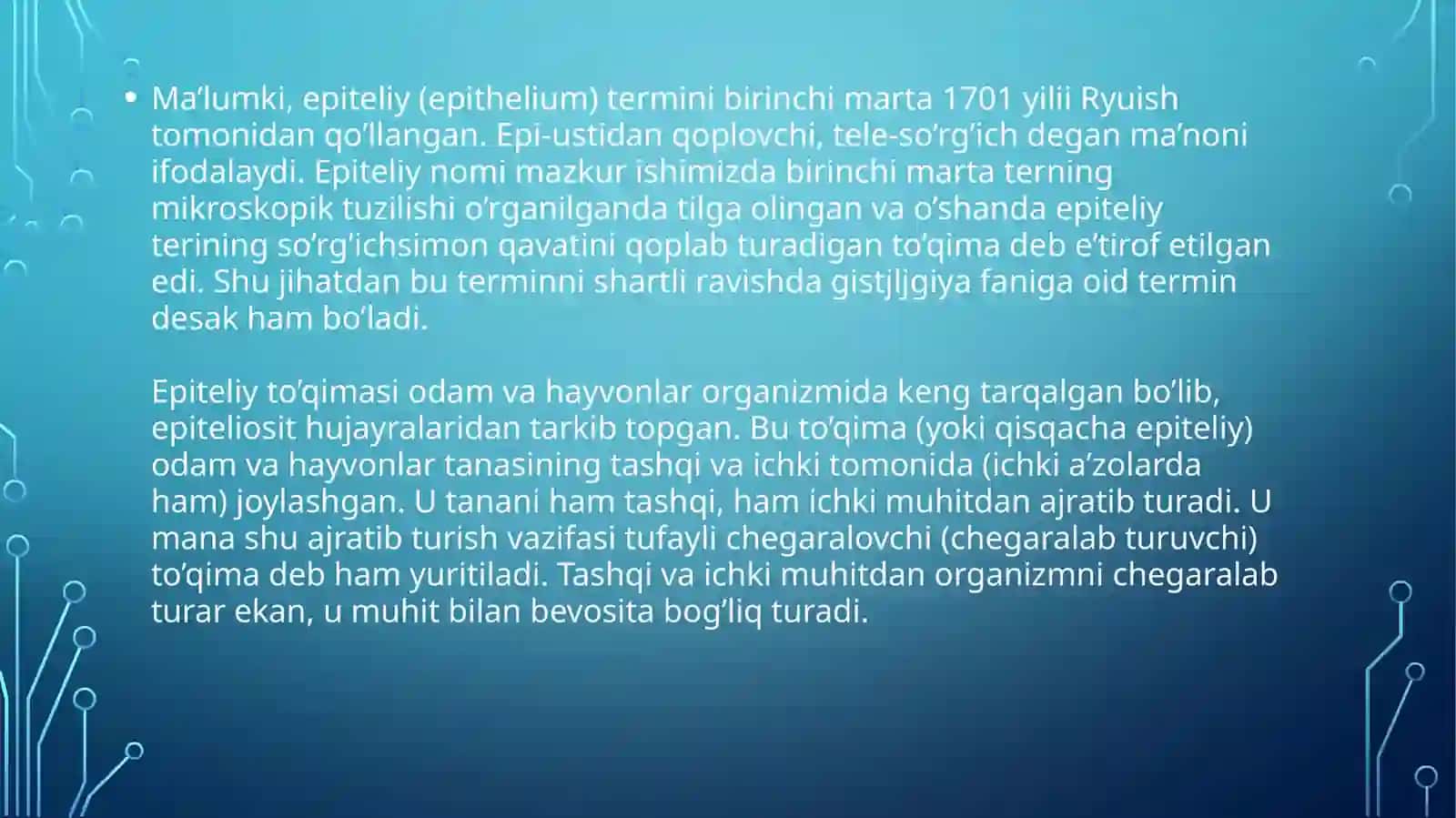Epiteliy to'qimalari 4