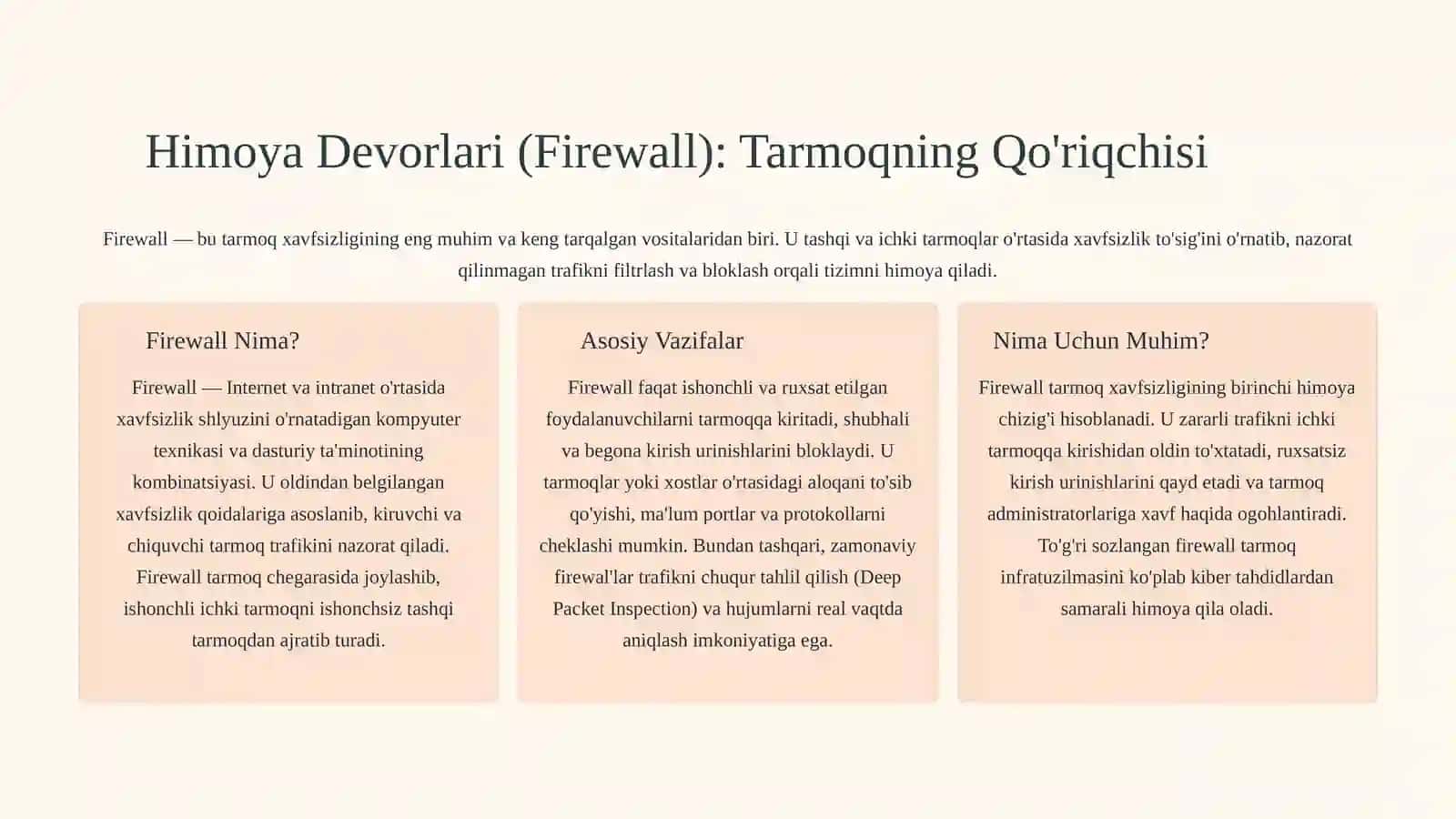 Tarmoq Xavfsizligi va Himoya Devorlari 4