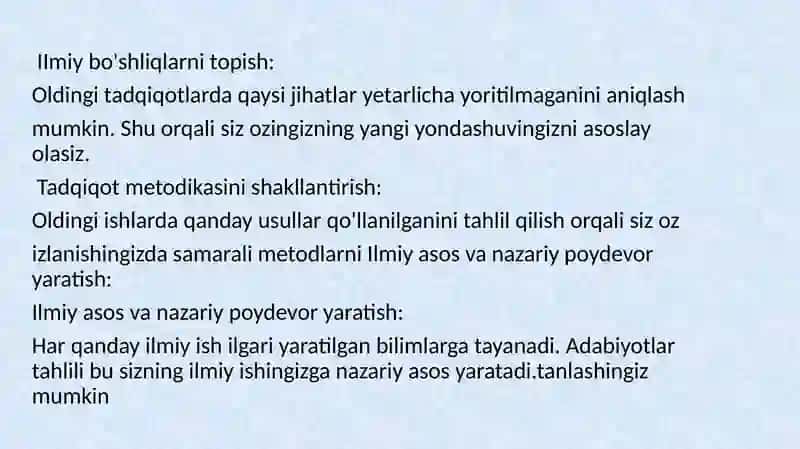 Ilmiy Adabiyotlar Tahlili 4