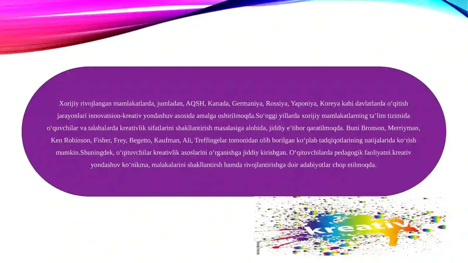 KREATIV PEDAGOGIKA FANIDAN MUSTAQIL ISHI 4