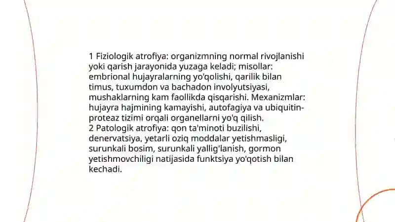 Atrofiya va uning turlari 4