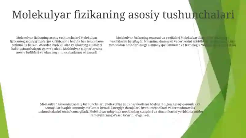 Molekulyar Fizika Faniga Kirish 4