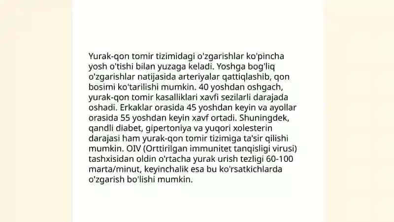 Organizmdagi keksayish davriga xos o'zgarishlar 4