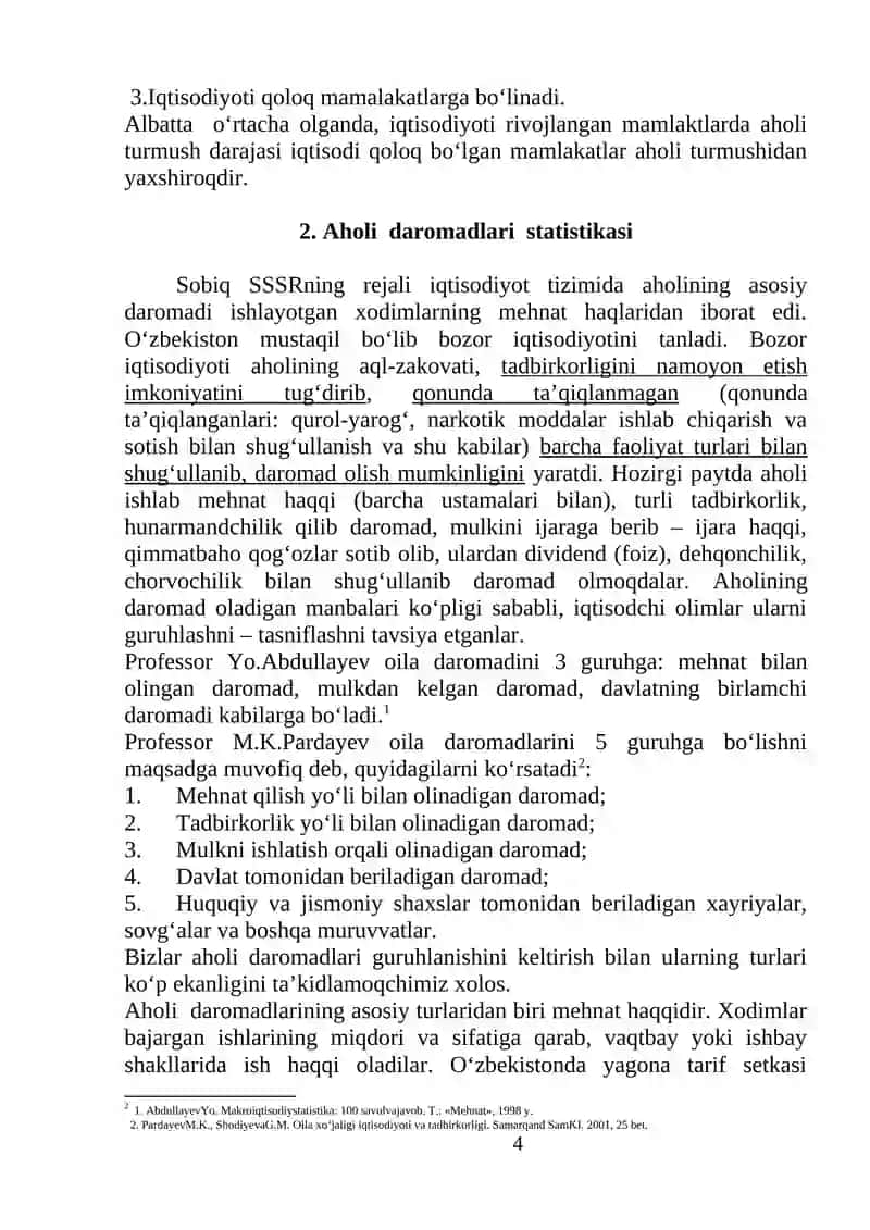 AHOLI TURMUSH DARAJASI STATISTIKASI 4