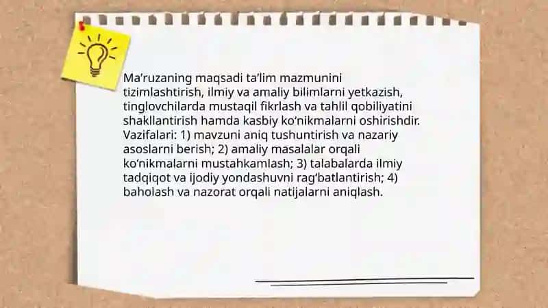Maʼruza haqida umumiy tushuncha 4