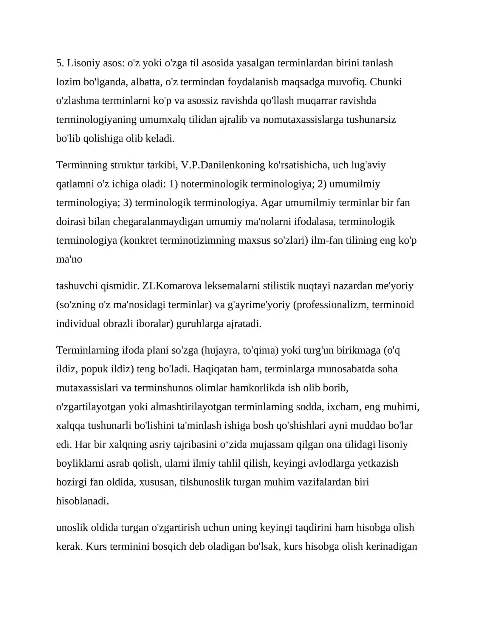 Terminologiya fanining obyekti, maqsadi va vazifalari 4