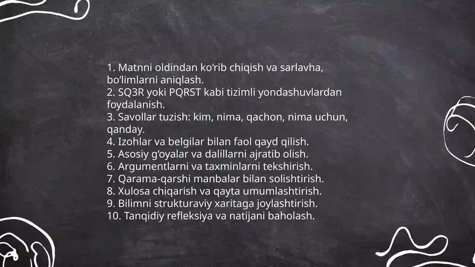 O‘qish, qayd qilish va umumlashtirish 4