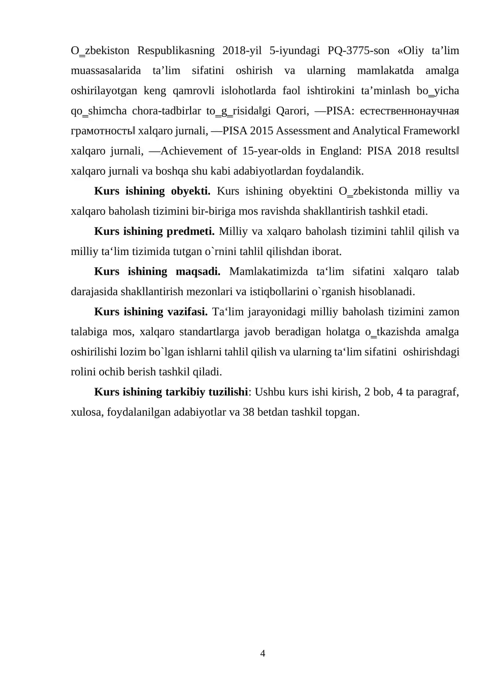 Ta’lim sifatini baholashning xalqaro tizimi 4