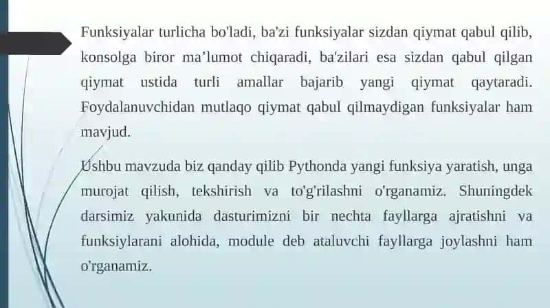 Pythonda funksiya va protseduralar 4