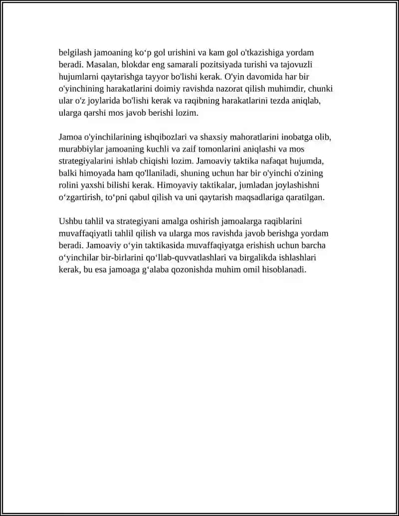 VOLLEYBOL SPORT TURI BOʻYICHA KEYS STUDY 4