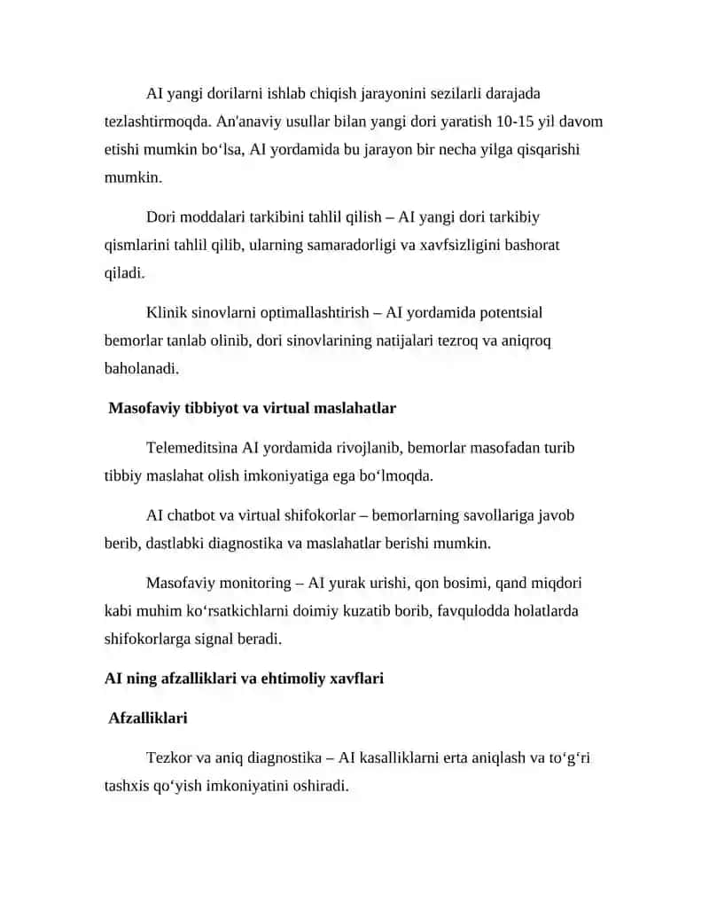Sun'iy Intellekt Tibbiyotni Boshqarishda 4