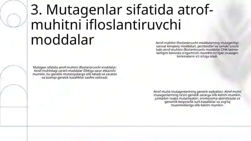 Genetik mutatsiyalar va atrof-muhitning ifloslanishi 4
