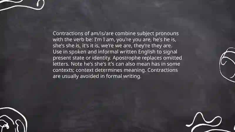 Forms of am/is/are with subject pronouns 4