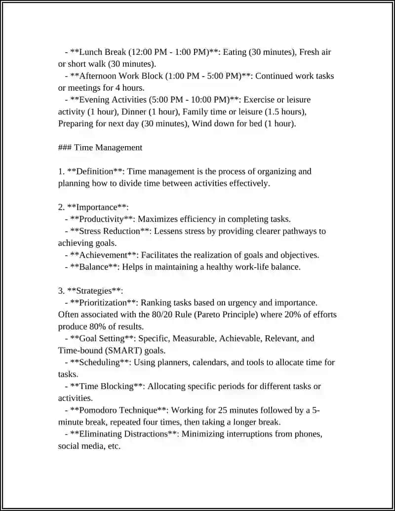 Daily Routine and Time Management: An Informative Overview 4