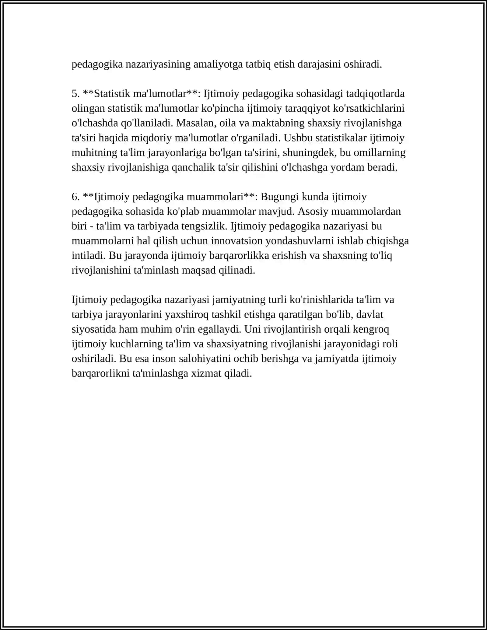 MUSTAQIL ISH Mavzu: IJTIMOIY PEDAGOGIKA 4