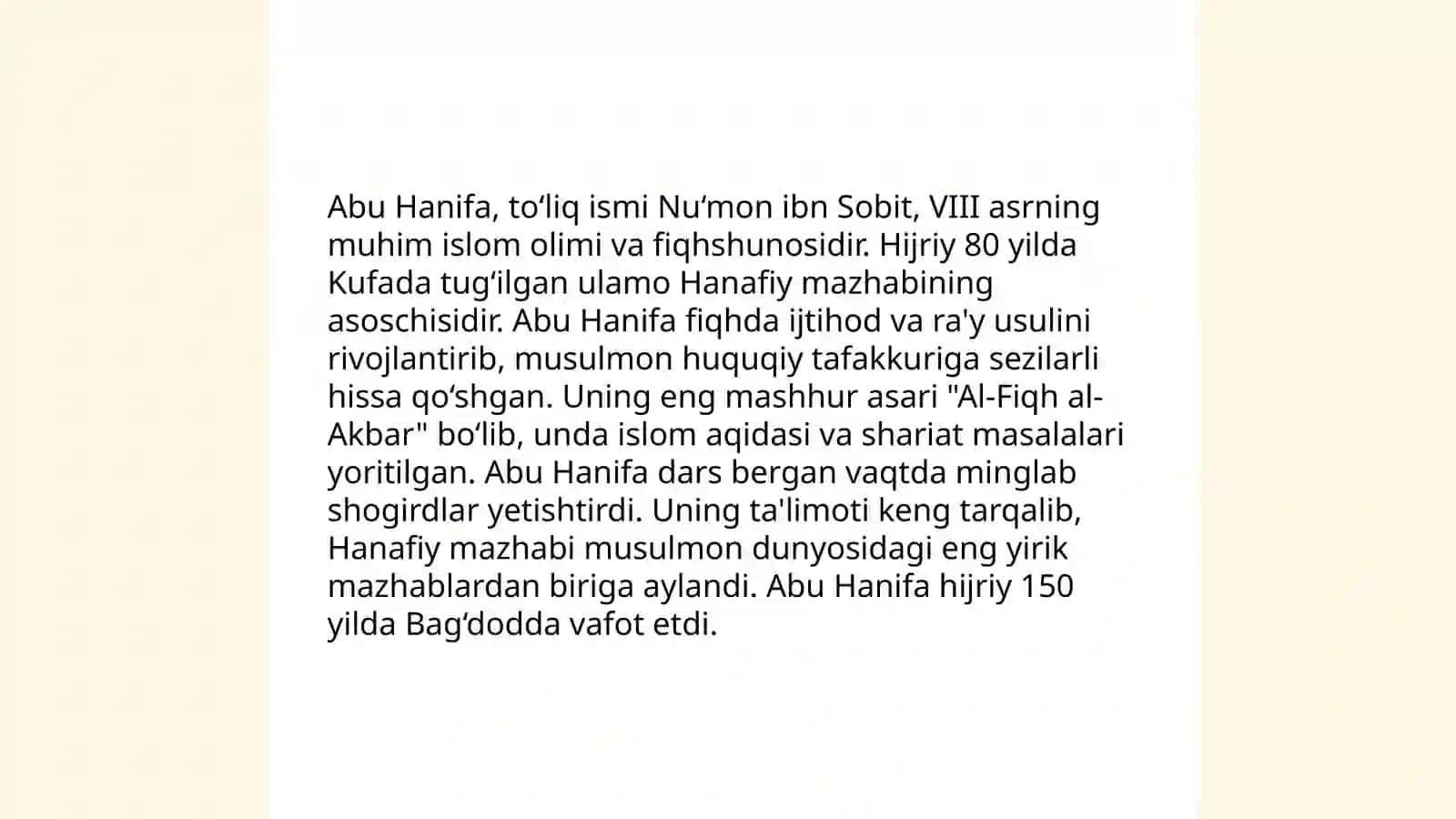 Movaraunnarda fiqh ilmining mashhur namoyondalari 4