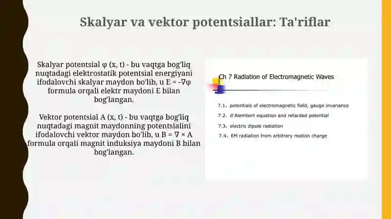 Elektromagnit maydon potentsiallari 4