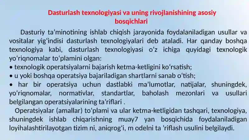 Zamonaviy dasturlash texnologiyalari 4