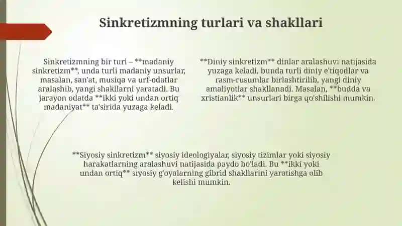 Sinkretizmning O'rganishi 4