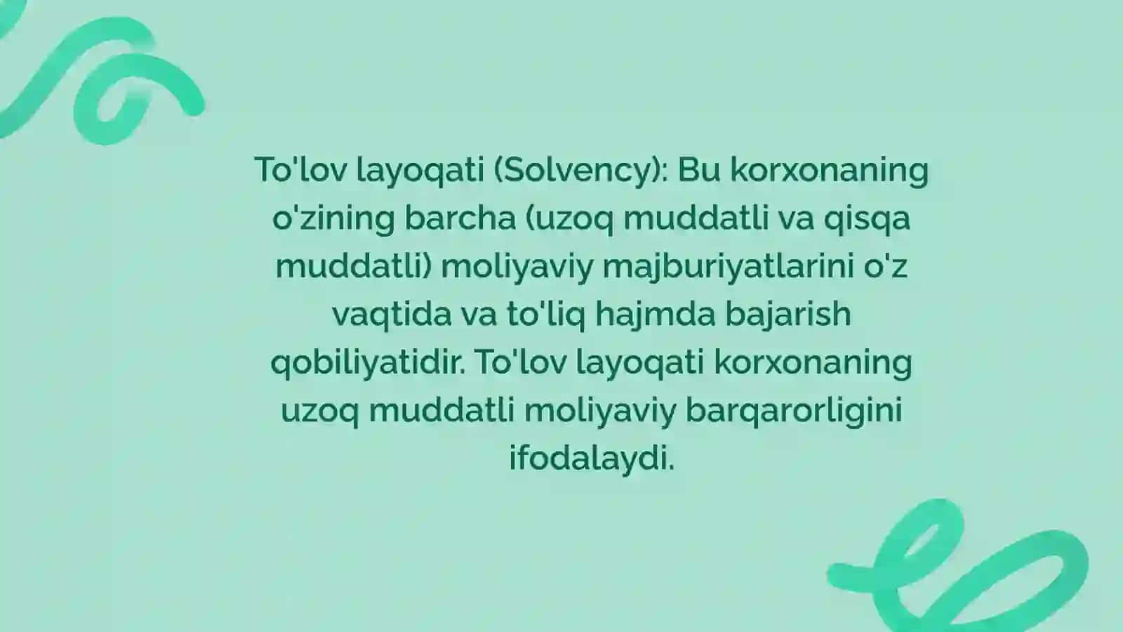 Likvidlilik va toʻlov layoqatini tahlili 4