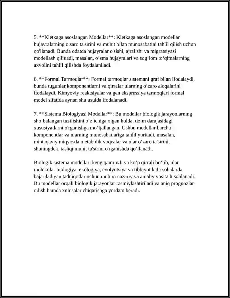 BIOLOGIK SISTEMA MODELLARI 4