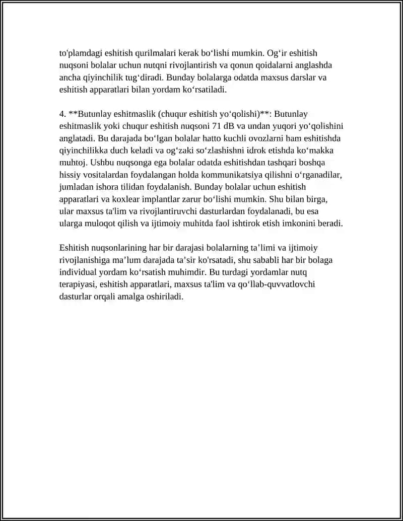 ESHITISHDA NUQSONI BO‘LGAN BOLALAR TASNIFI 4