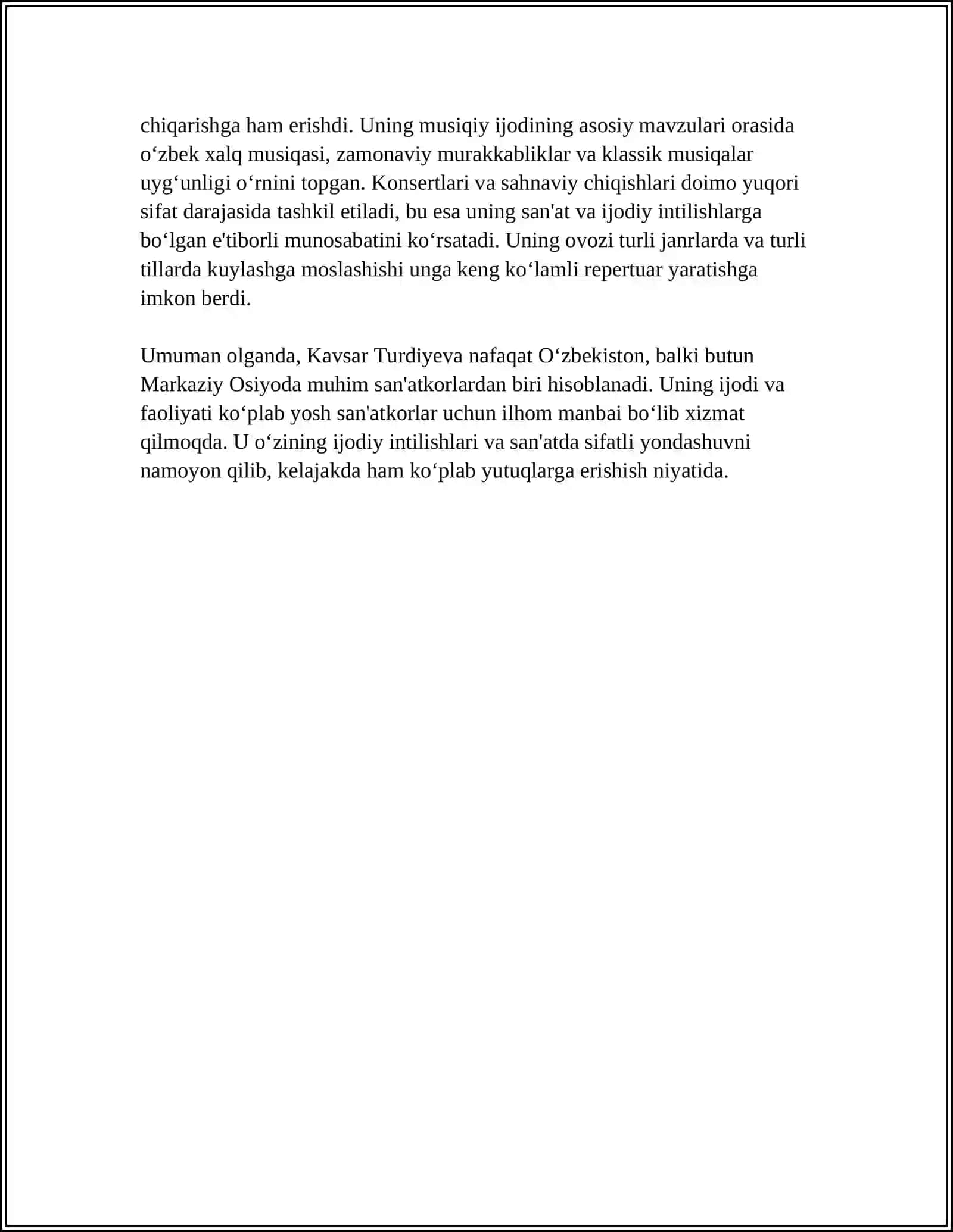 KAVSAR TURDIYEVA HAYOTI VA IJODIY FAOLIYATI 4