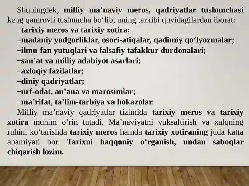 Mustaqillikyillarida O‘zbekistondagi ma’naviy va madaniy taraqqiyot 4