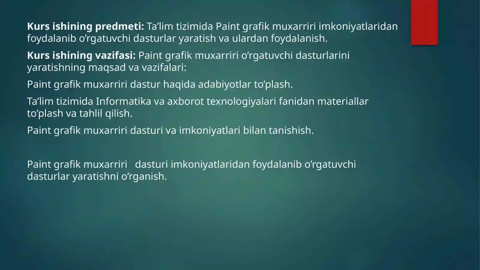 Paint grafik muxarriri va uning imkoniyatlaridan samarai foydfalanish usullari 4
