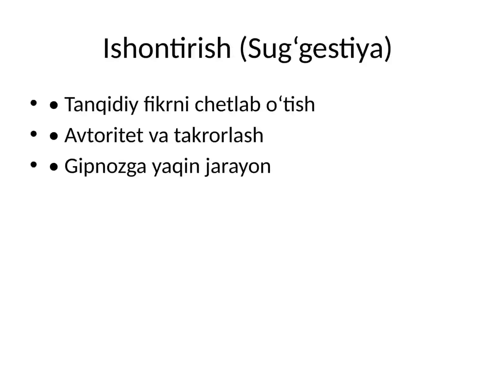 Taqlid, Yuqish va Ishontirish 4