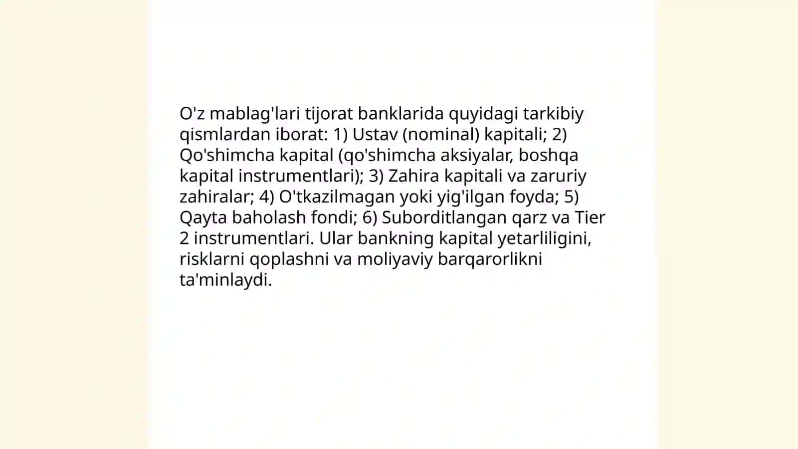 Tijorat banklarining resurslari va ularning tarkibi 4