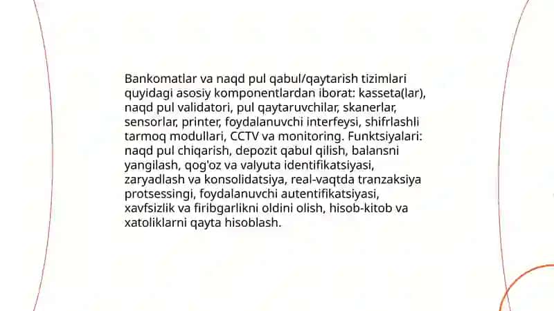 Naqd pullar bilan ishlovchi axborot va elektron tizimlar 4