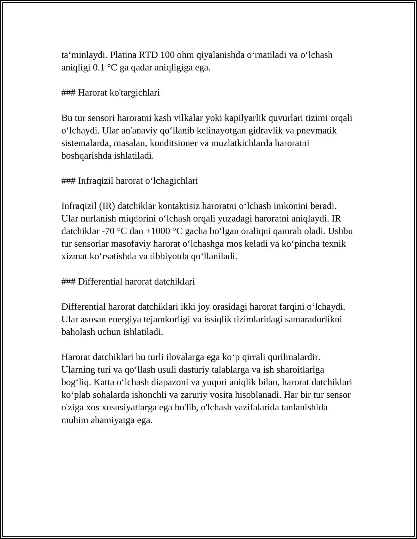 DATCHIKLAR TURLARI VA VAZIFALARI 4