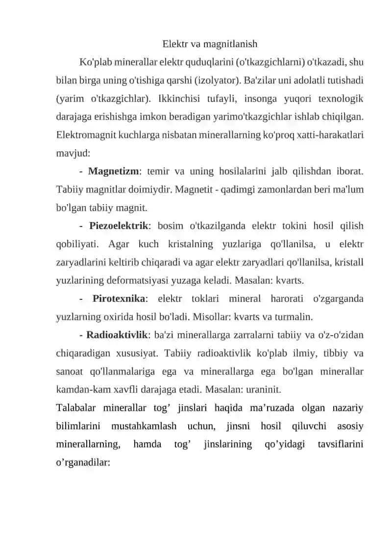MINERALLARNING FIZIK XOSSALARI 4