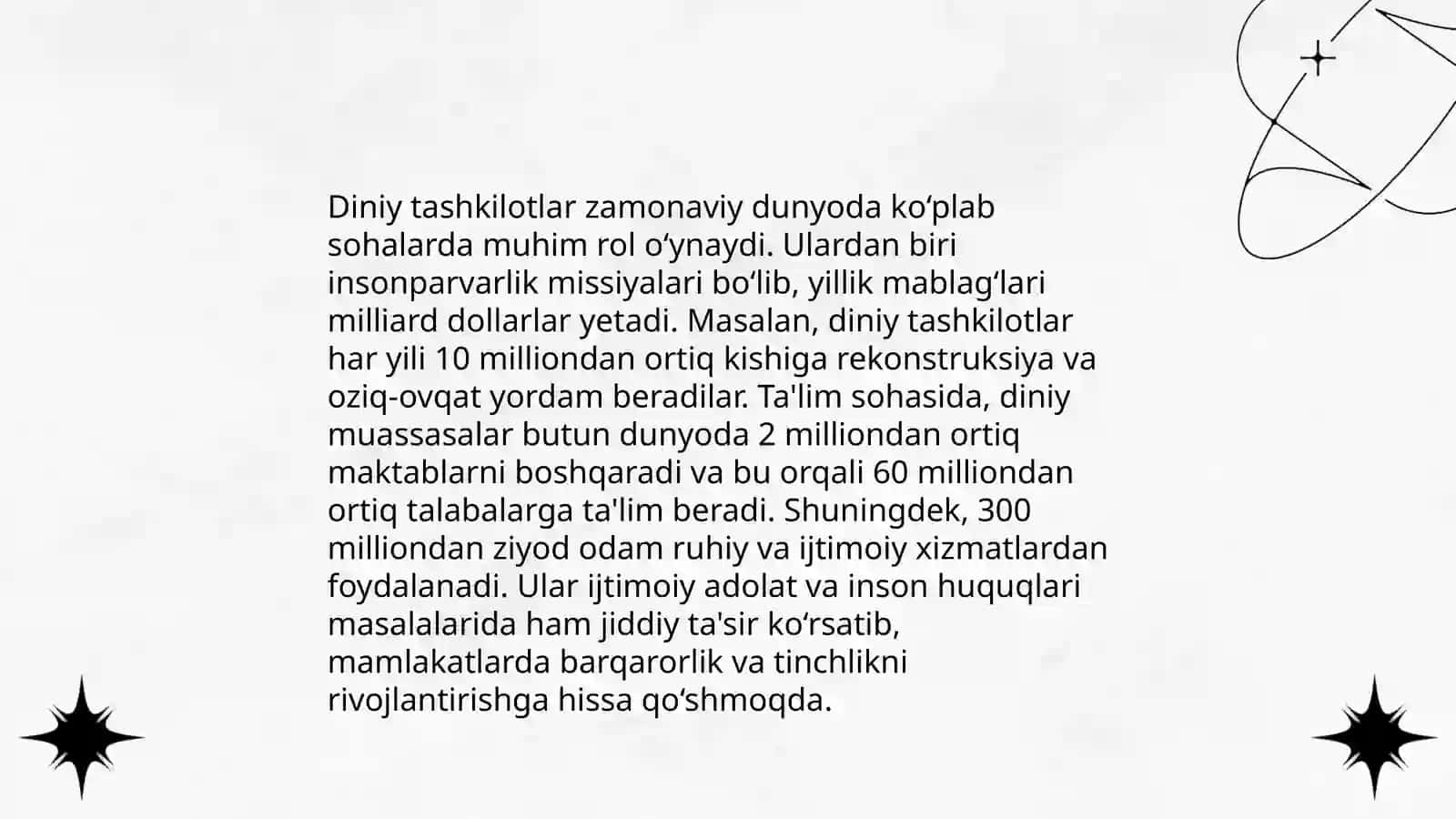 Diniy tashkilotlarning zamonaviy dunyoviy me’yorlariga moslashuvining ahamiyati 4