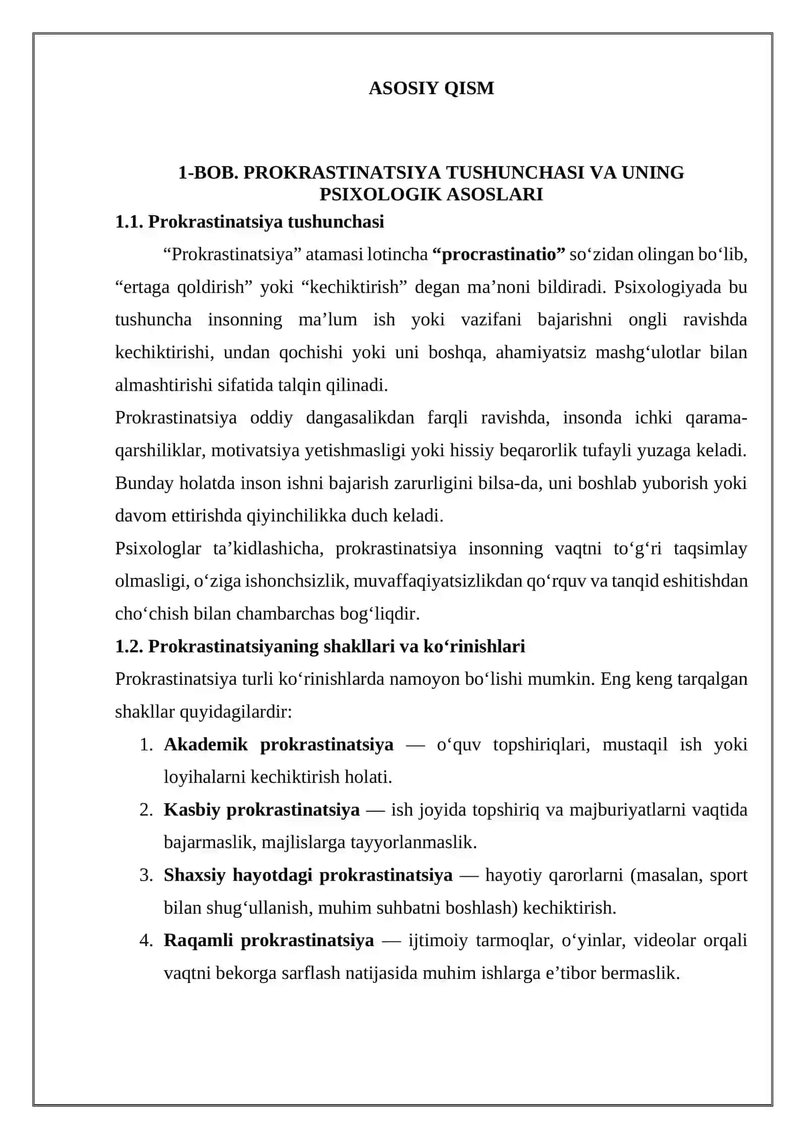 “Prokrastinatsiya (ishga kechikish) sabablari va uni yengish usullari” 4