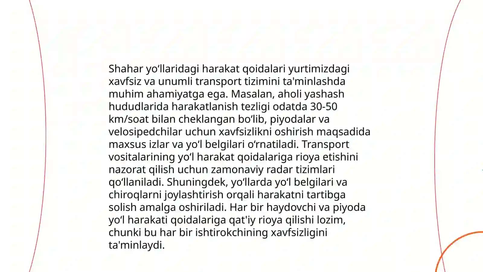 Shahar yo‘llarining xavfsizligi 4