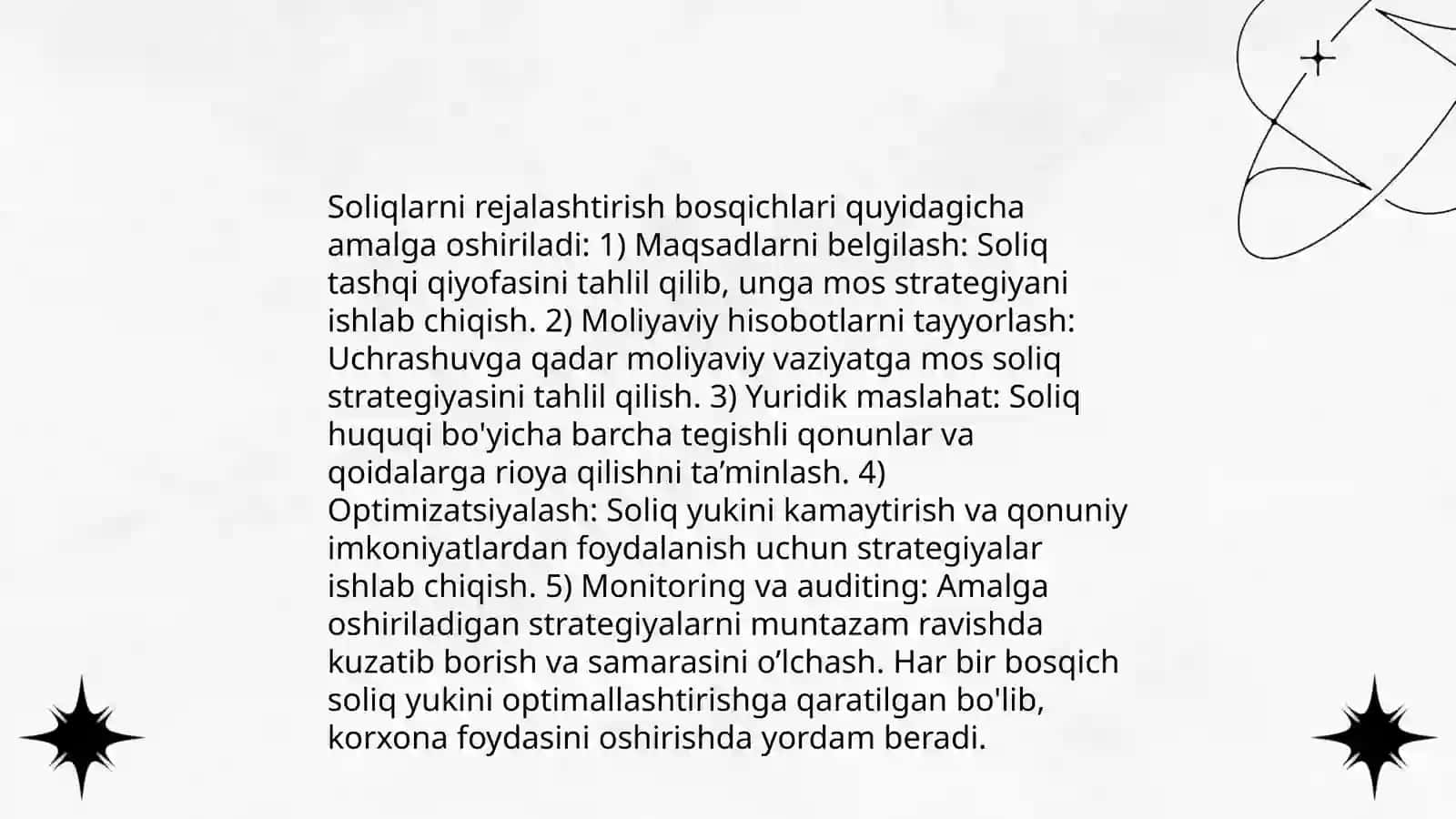 Soliqlarni rejalashtirish tartibi 4