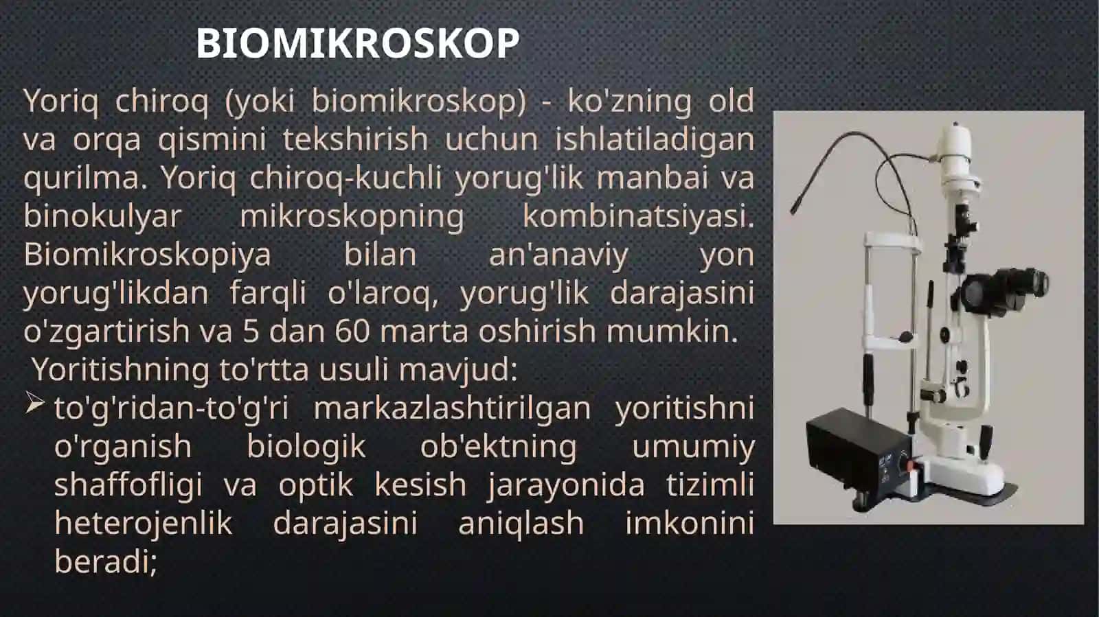 Ko’zkasalliklarida qo’llaniladigan apparatlar 4