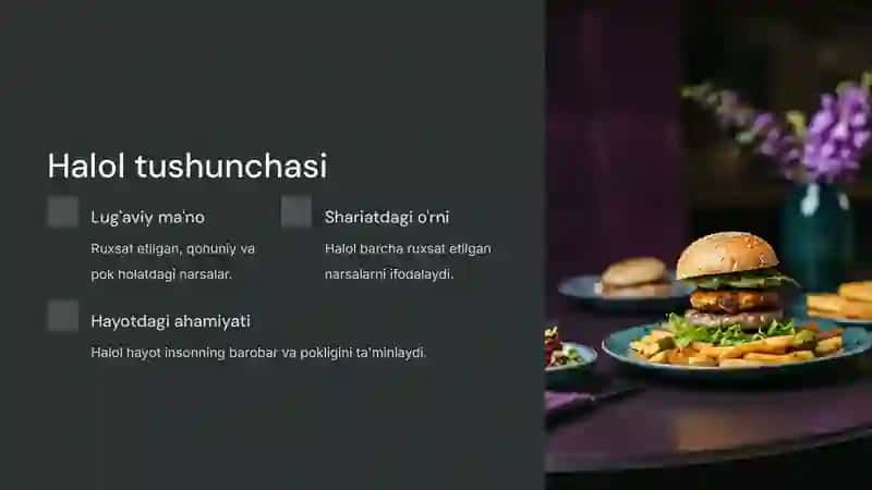 Shariat kategoriyalari: Halol, Harom va Makruh 4