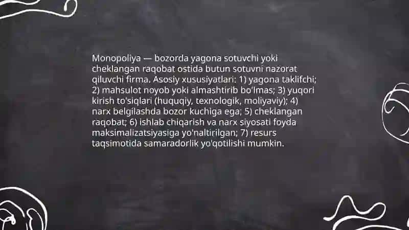 Monopoliya va Monopsoniya 4